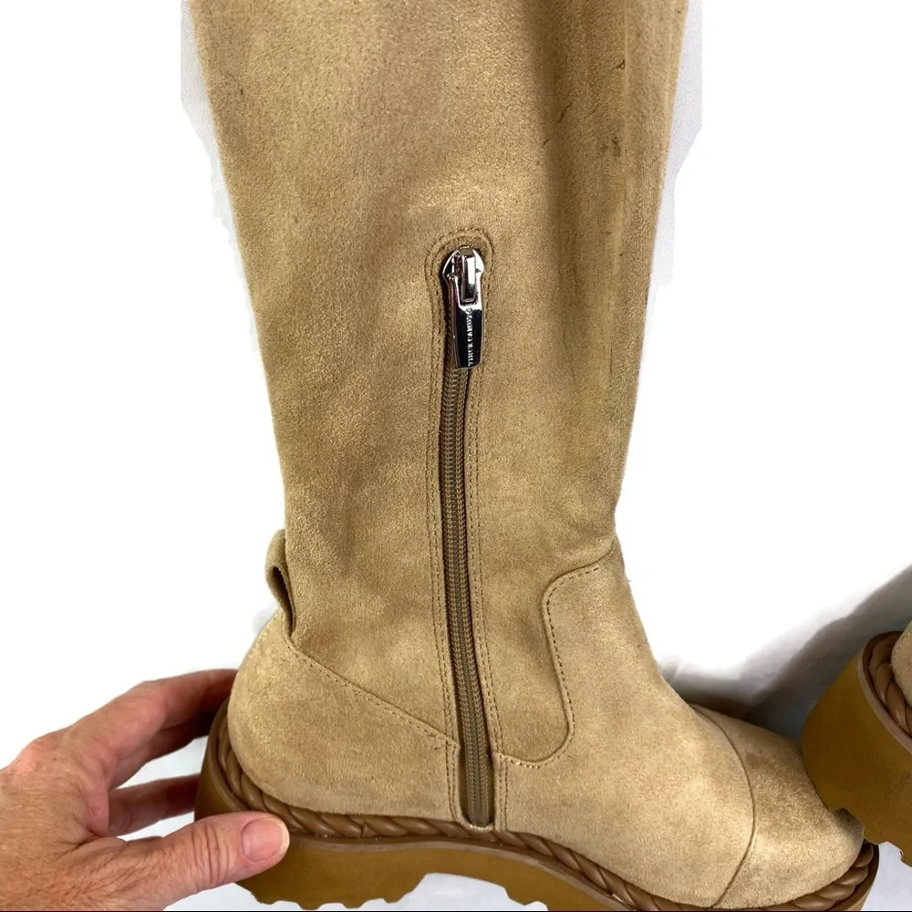 Vince Camuto Over The Knee Melleya Boot Rubber Sole tortilla Color size 6.5